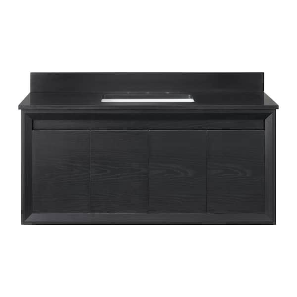 Rodsley 48 in. Single Sink Black Bath Vanity with Granite Top (Assembled)