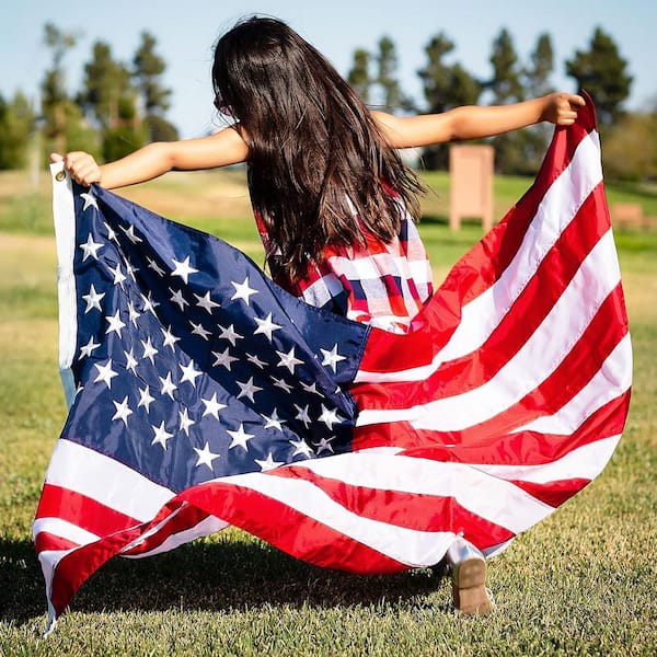 5 ft. x 8 ft. American US Outdoor House Decoration Flag with Embroidered Stars, Sewn Stripes & Brass Grommets