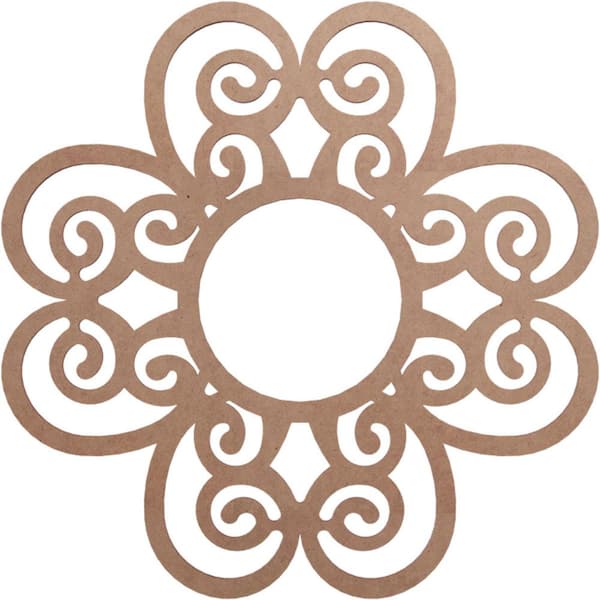 Ekena Millwork 0.375 in. x 6.875 in. x 20 in. Wood Medallion Moulding