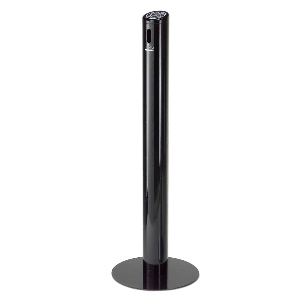 Smoker's Outpost Black Smoke Stand Cigarette Receptacle Outdoor Ashtray  710601