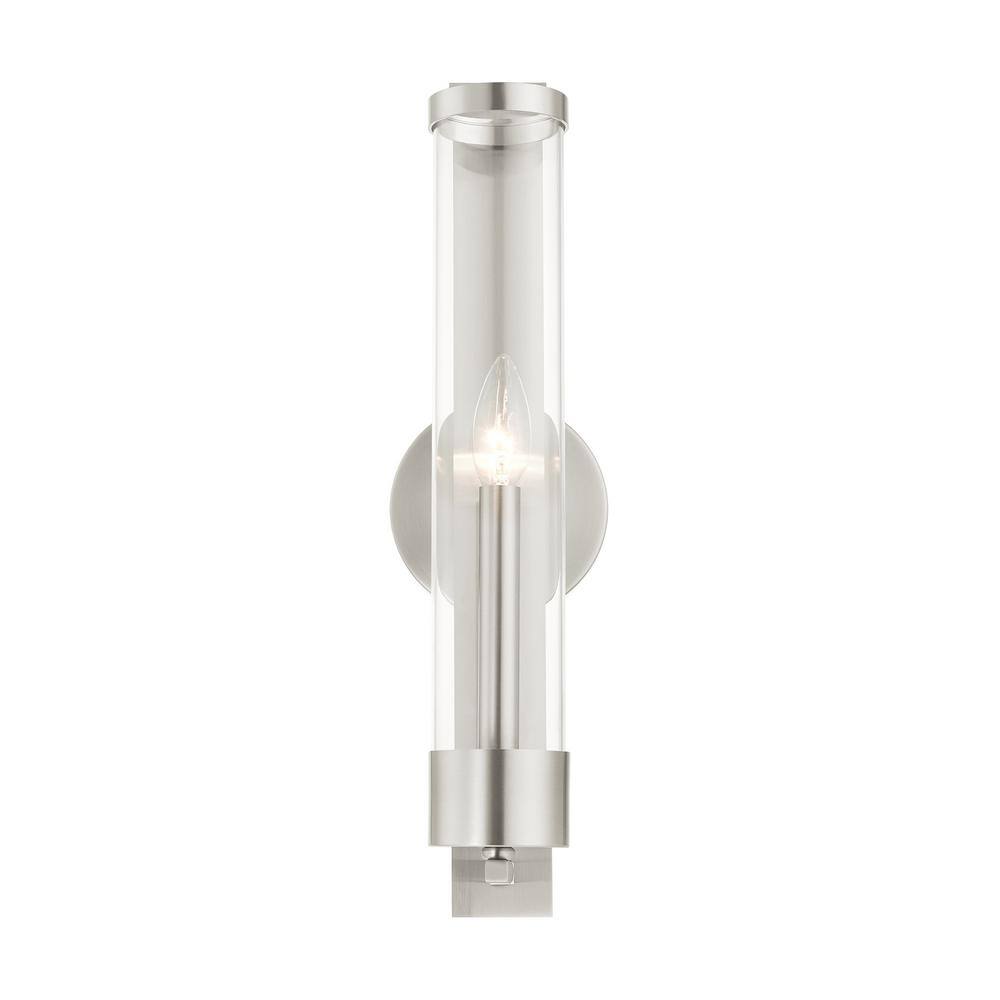 Castleton Brushed Nickel ADA Compliant Wall Sconce with Clear Glass