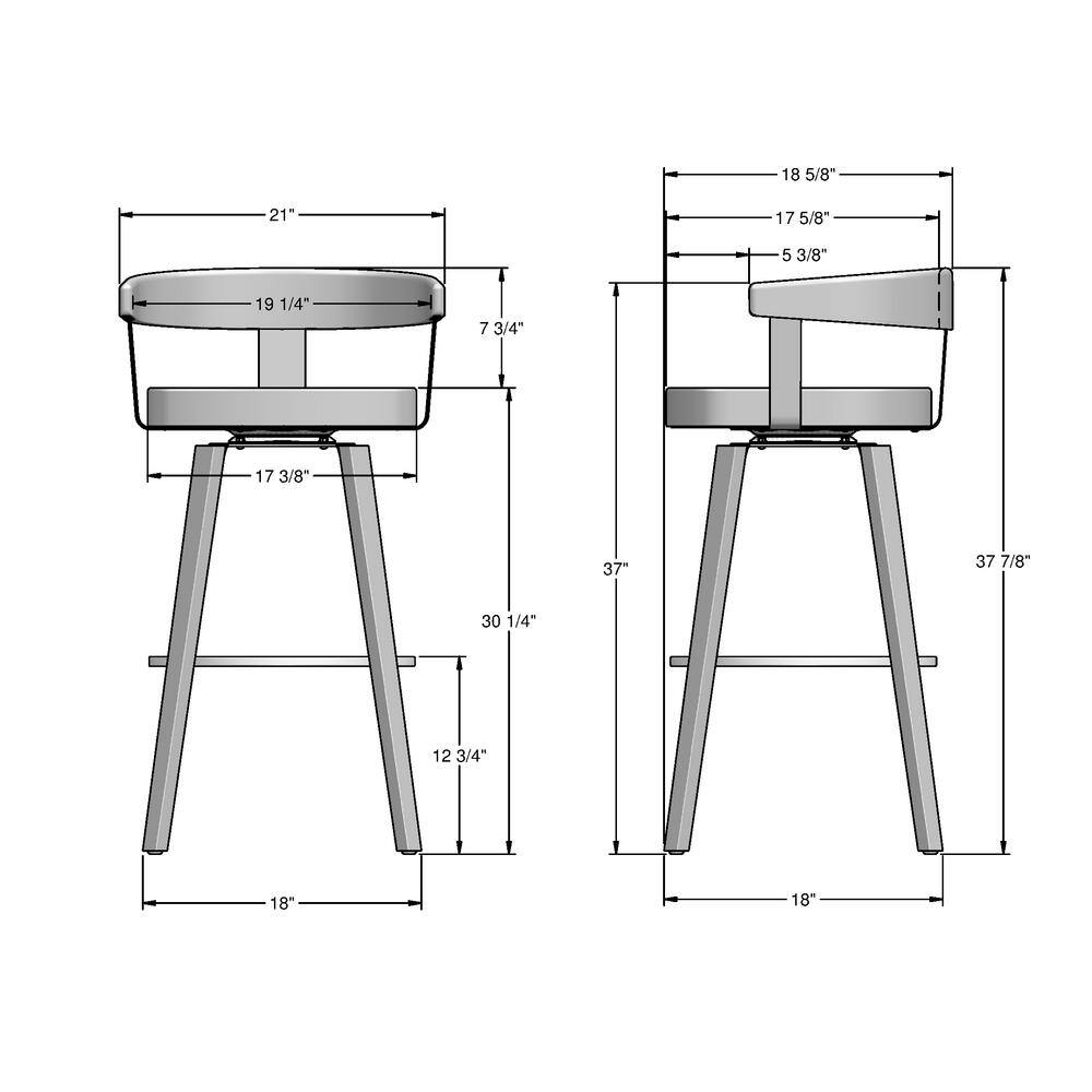 Cohen 30'' Light Beige Swivel Bar Stool with Solid Wood Frame