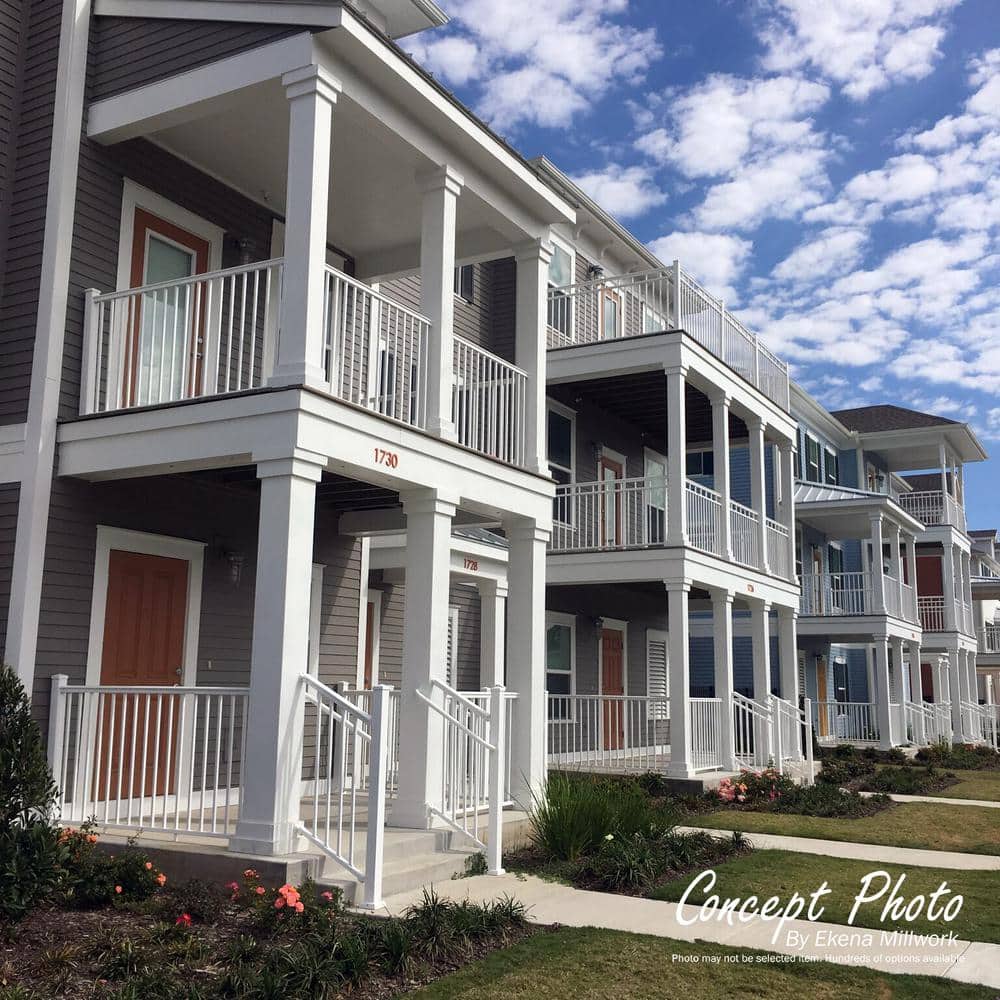 Gloss White 9' Fluted Aluminum Column with Capital & Base