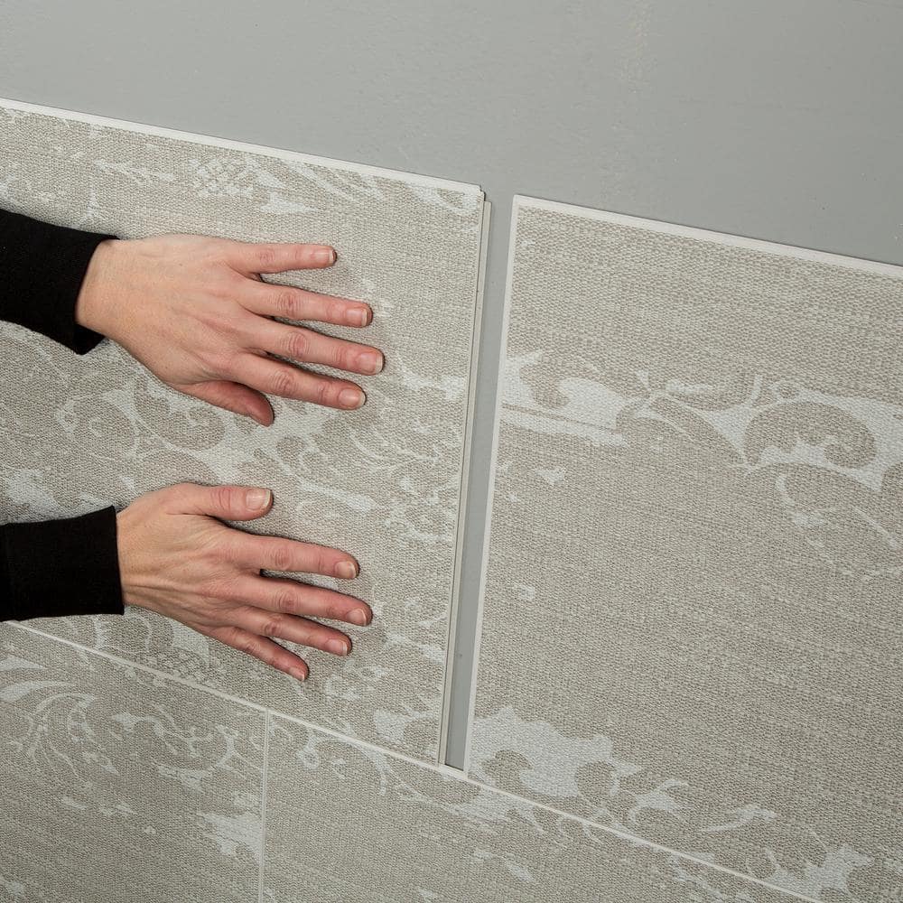 Woven Heather 25.6 in x 14.8 in Vinyl Waterproof Wall Tiles