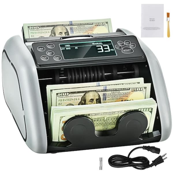 Money Counter Machine, Bill Counter with UV, MG, IR and DD, USD and EUR Cash Counting Machine Food Vacuum Sealer White