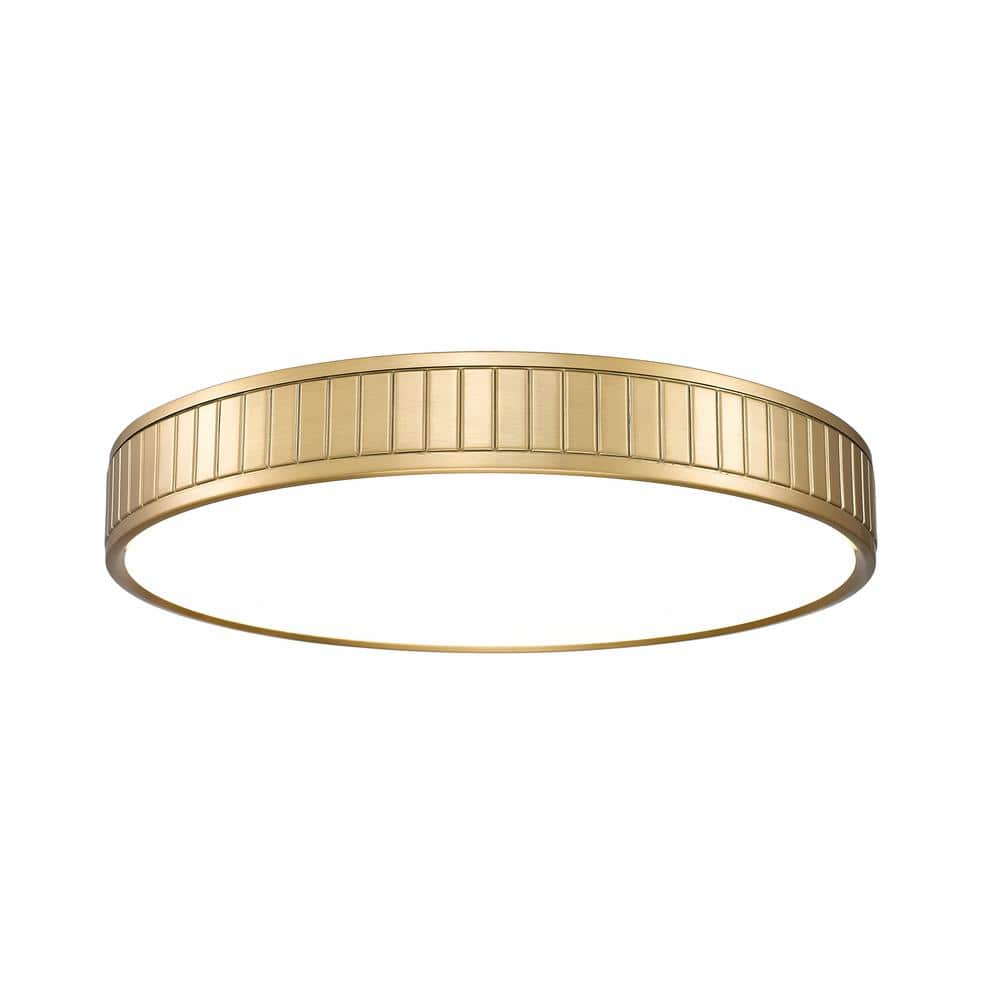 Madison 20.5 in. Modern Gold Integrated LED Flush Mount with Frosted Acryli