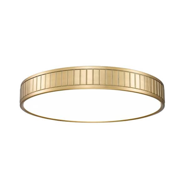 Unbranded Madison 20.5 in. Modern Gold Integrated LED Flush Mount with Frosted Acrylic Shade (1-Pack)