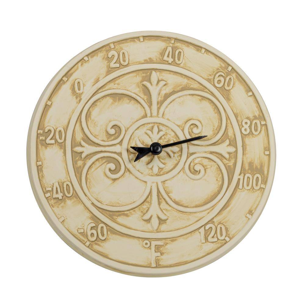 Poolmaster Antique White Terra Cotta Indoor or Outdoor Thermometer