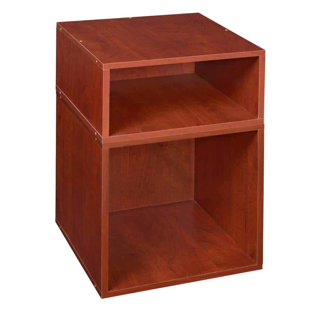19.5 in. H x 13 in. W x 13 in. D Cherry Wood 2-Cube Organizer