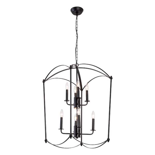 Maxax Hartford 8-Light Black Candlestick Chandelier