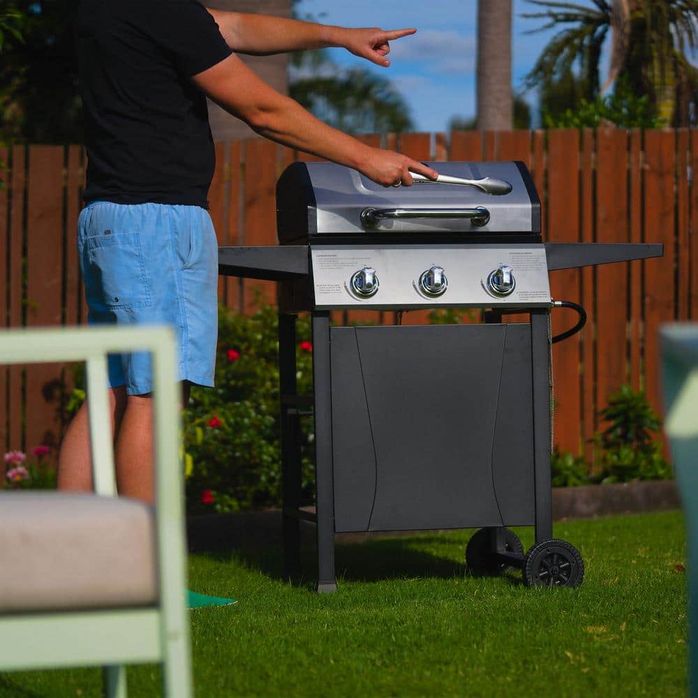 Grill Boss 3-Burner Black Stainless Steel Propane Gas Grill