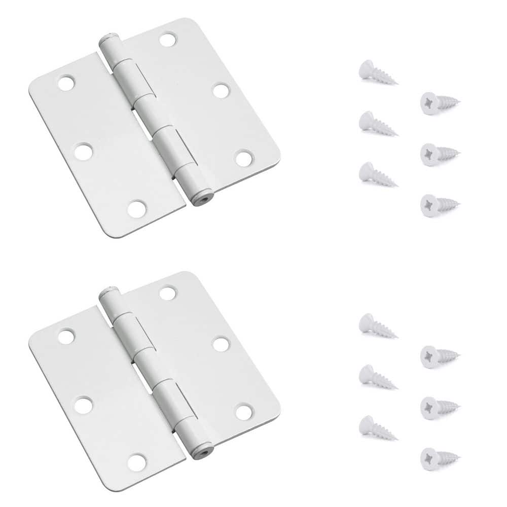 3-1/2 in. x 3-1/2 in. White Full Mortise Butt Hinge with Removable Pin (2-Pack) price history on PriceWatchPro