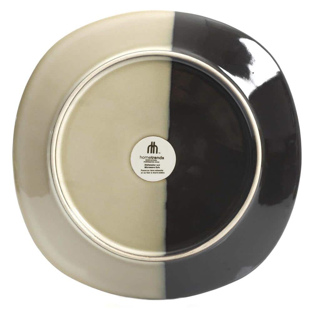 Teal and Black Ceramic Square Dinnerware Set, Service for 4