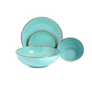 Seasons 4 Piece Turquoise Porcelain Dinnerware Place Setting (Serving Set for 1)