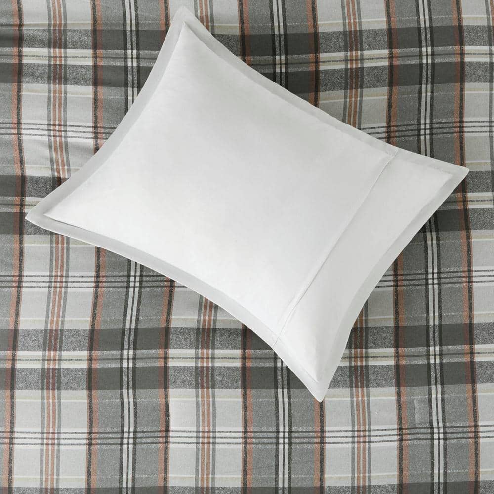 Tan and Gray Plaid Twin/Twin XL Microfiber Comforter Set