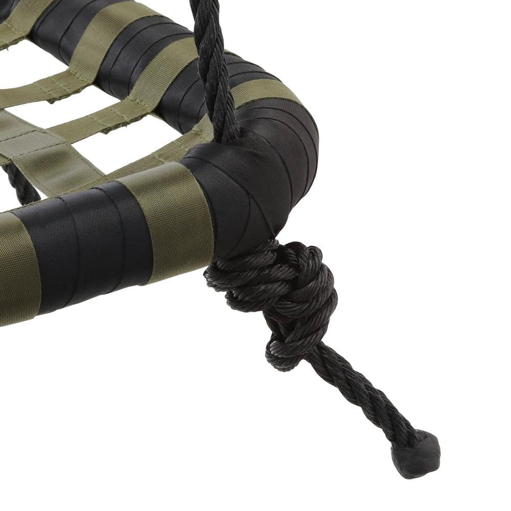 Green and Black Nylon Web Swing with Adjustable Glider Brackets