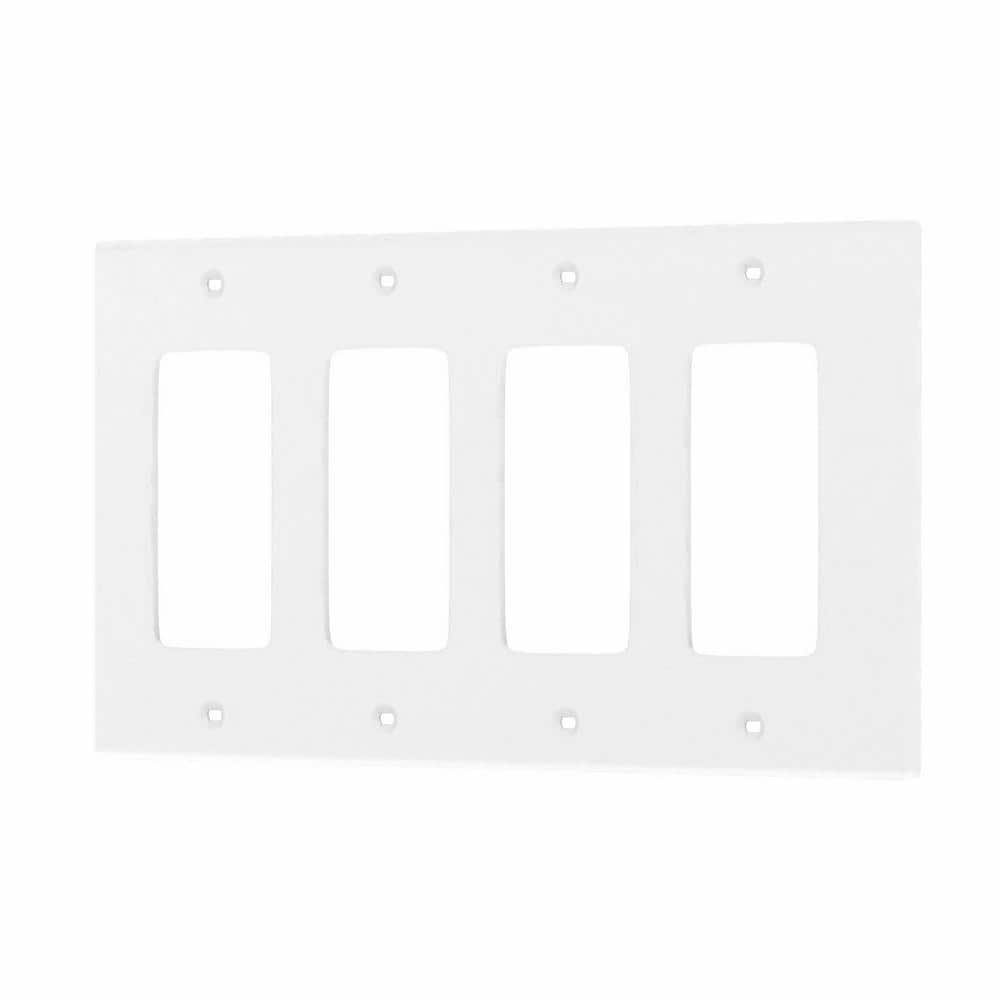 WHITE 10 PACK 1-GANG UNBREAKABLE DECORATOR/DECORA/GFCI WALL PLATE OUTLET COVER 