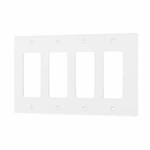 White 4-Gang Decorator/Rocker Wall Plate (1-Pack)
