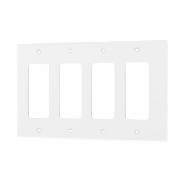 Leviton White 4-Gang Decorator/Rocker Wall Plate (1-Pack)