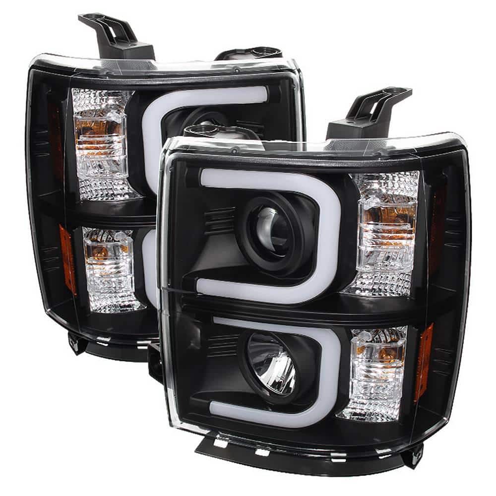 Chevy Silverado 1500 14-15 Projector Headlights - Light Bar DRL - Black - High H1 (Included) - Low H7 (Included) price history on PriceWatchPro