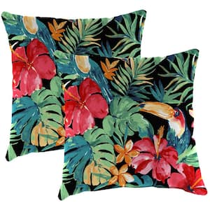 16 in. L x 16 in. W x 4 in. T Outdoor Throw Pillow in Rani Citrus (2-Pack)