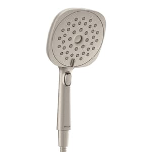 Verso Square Magnetix 8-Spray Patterns Wall Mount Handheld Shower Head with 1.75 GPM 5 in. in Spot Resist Brushed Nickel