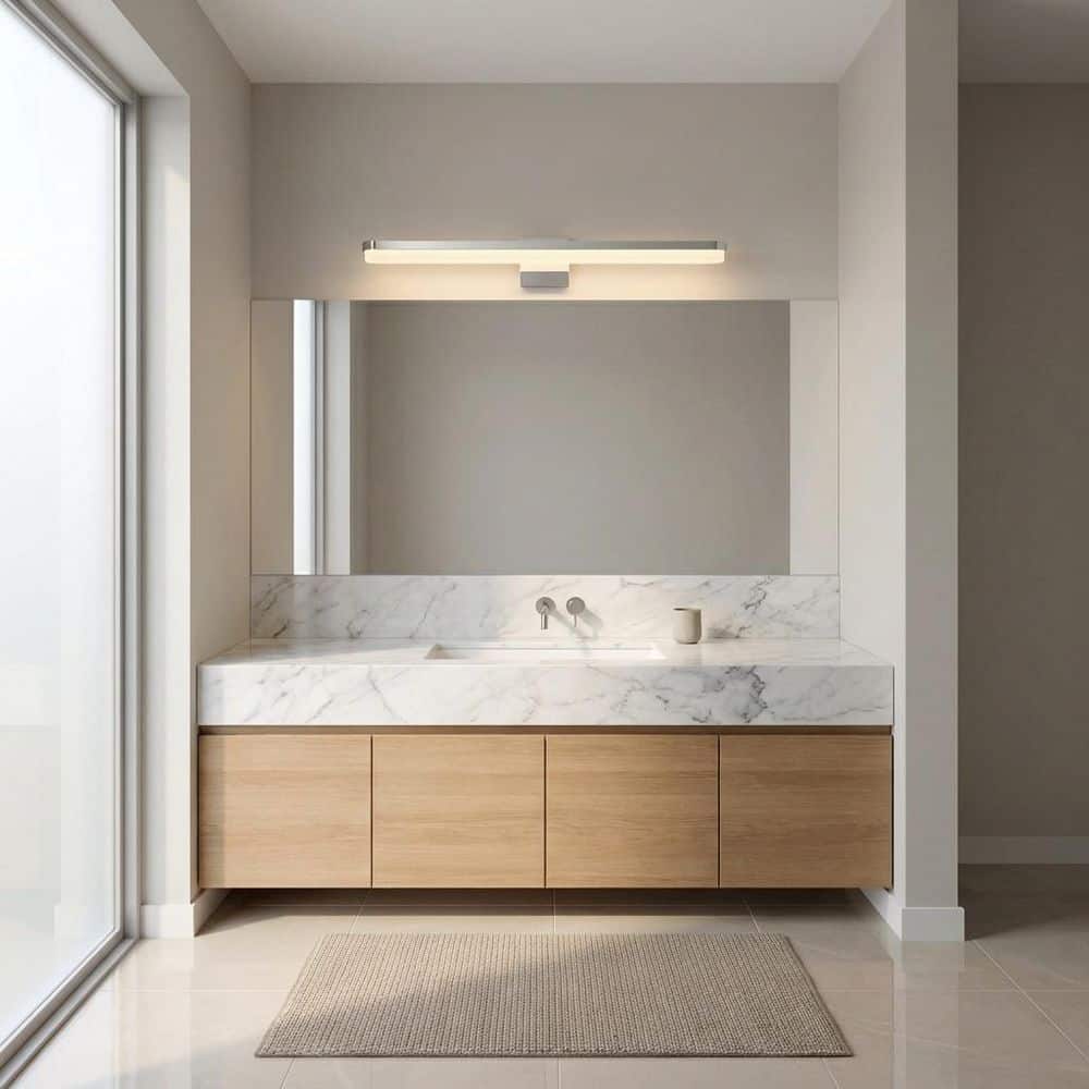 Ismay 36 in. W x 5 in. H 1-Light Chrome LED Bathroom Vanity Light with Matte Frosted Acrylic Panels price history on PriceWatchPro
