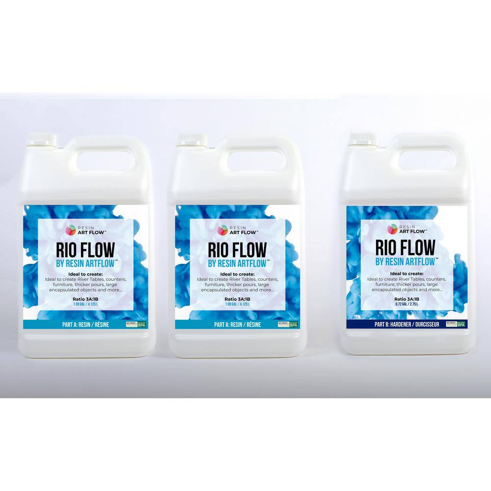 2.98 Gal. - RIO FLOW Crystal Clear Epoxy Resin For Thicker Pours, Woodworke