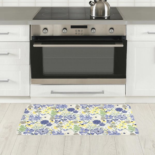 Artnice Kitchen Floor Mats 2 Piece,Floral Anti Fatigue Kitchen