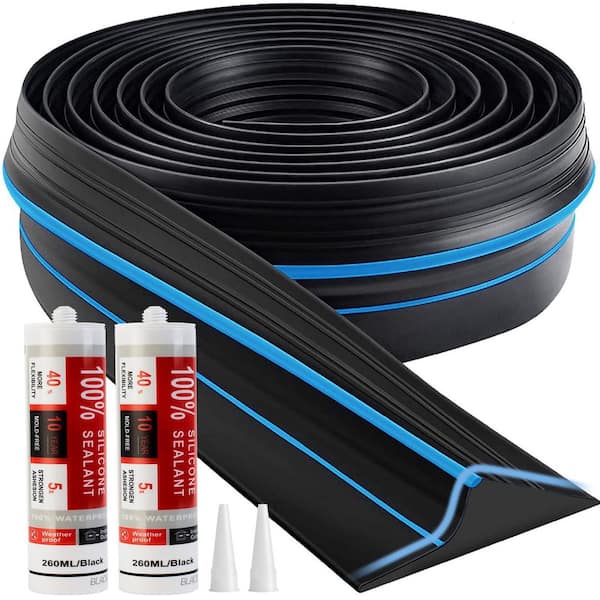 20 ft. Blue Rubber Universal Garage Door Threshold Seal Strip, Waterproof Rubber Weather Stripping Replacement