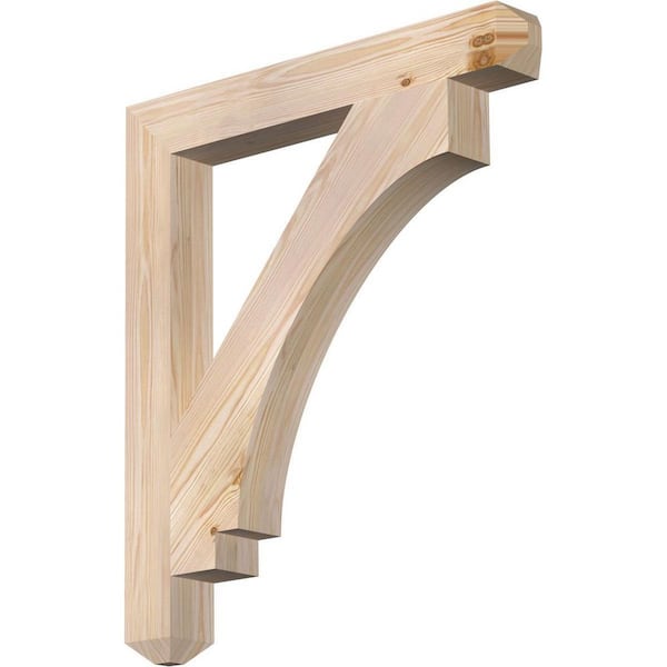 Ekena Millwork 3.5 in. x 32 in. x 28 in. Douglas Fir Imperial Craftsman Smooth Bracket