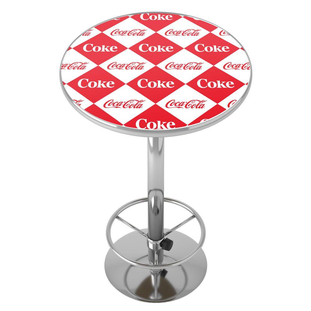CocaCola Checker Red 42 in. Bar Table COKE11V10HD The Home Depot