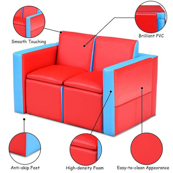 Skadelig lette tøjlerne Boyel Living Kids Sofa Red Multi-Functional Table Chair Set WF-HW58620RE -  The Home Depot