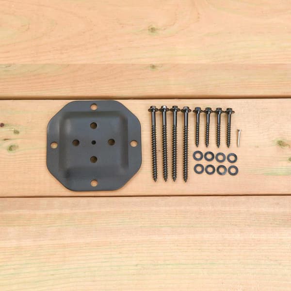 Nuvo Iron 5.25-in x 5.25-in Black Powder Coated Steel Post Connector