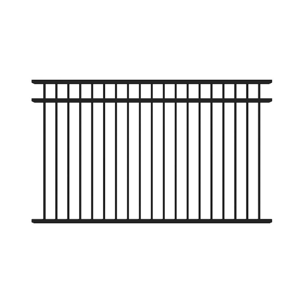 A2 4.5-ft H x 8-ft W Gloss Black Aluminum Flat Top and Bottom Fence Panel for Pool Application