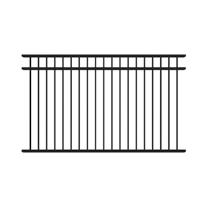A2 4.5-ft H x 8-ft W Gloss Black Aluminum Flat Top and Bottom Fence Panel for Pool Application