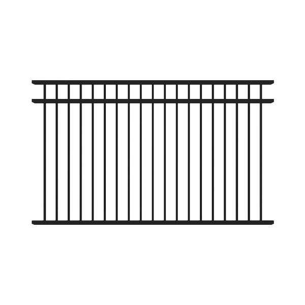 Fortress Building Products A2 4.5-ft H x 8-ft W Gloss Black Aluminum Flat Top and Bottom Fence Panel for Pool Application