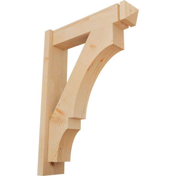 Ekena Millwork 6 in. x 30 in. x 22 in. Douglas Fir Balboa Arts and Crafts Smooth Outlooker