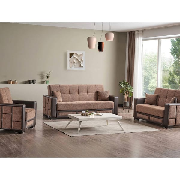 Skylight Collection Convertible Brown Armchair with Storage
