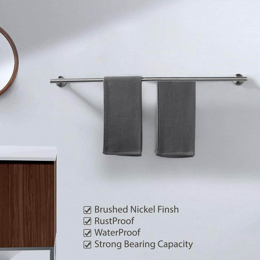 Brushed Nickel 32-Inch Double Wall Mounted Towel Bar