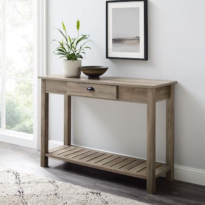 Country 48 In Gray Wash Standard, 10 Inch Wide Console Table