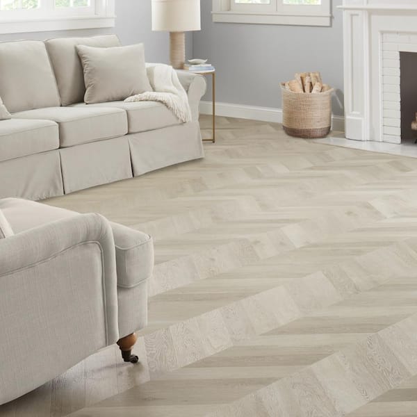 Chevron Champagne Beach Wood 6 MIL x 12