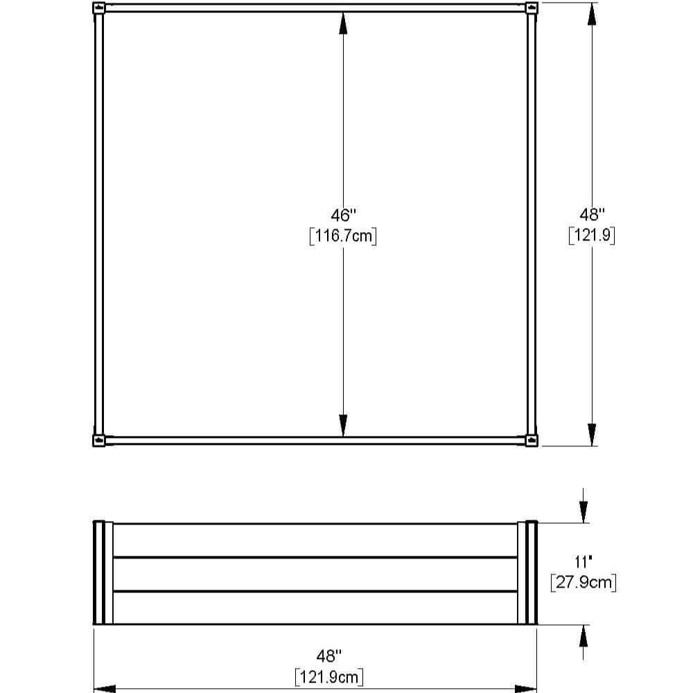 Urbana Slate Gray Vinyl Raised Garden Bed, 48" x 48"
