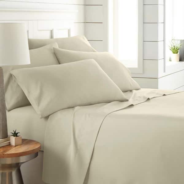 Southshore Fine Linens Vilano Series 21 in. Extra-Deep Pocket 4-Piece Off White Microfiber Twin Sheet Set
