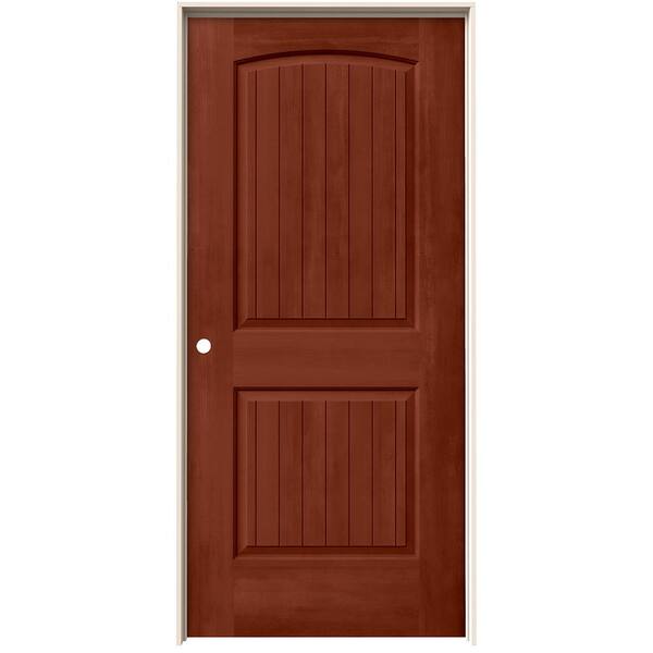 JELD-WEN 36 in. x 80 in. Santa Fe Amaretto Stain Right-Hand Solid Core Molded Composite MDF Single Prehung Interior Door