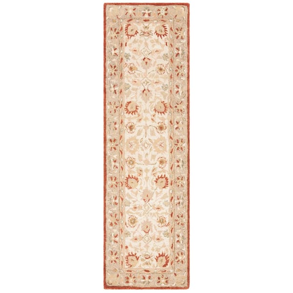 SAFAVIEH Anatolia Beige/Rust 2 ft. x 8 ft. Border Runner Rug