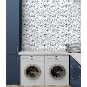 Dog Doodle Navy Vinyl Peel and Stick Wallpaper Roll (Covers 30.75 sq. ft.)
