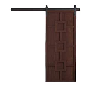 30 in. x 84 in. The Mod Squad Sable Wood Sliding Barn Door with Hardware Kit in Stainless Steel