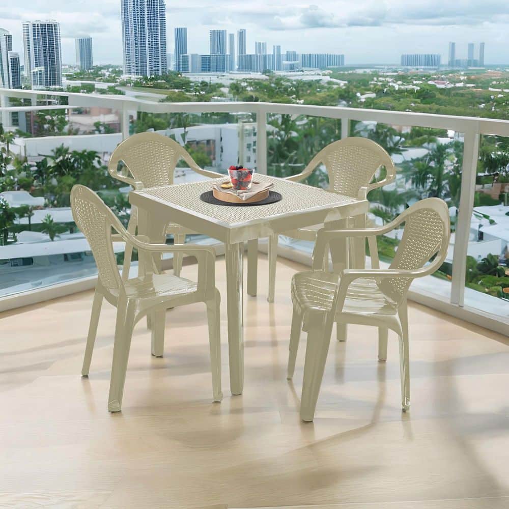 Infinity 5-Piece Plastic Resin Outdoor Dinning Set in Taupe price history on PriceWatchPro