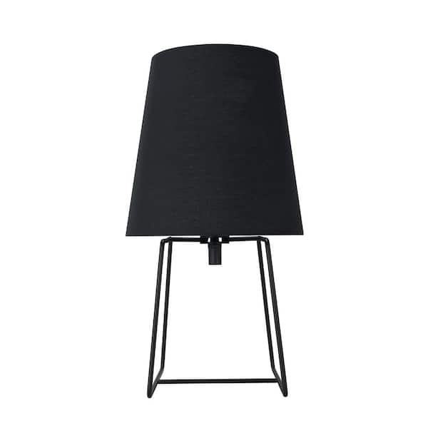 Aspen Creative Corporation 13 in. Black Metal Accent Table Lamp with Empire Shaped Lamp Shade in Black